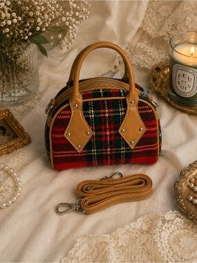 Dolls Kill Current Mood Plaid Bowler Bag